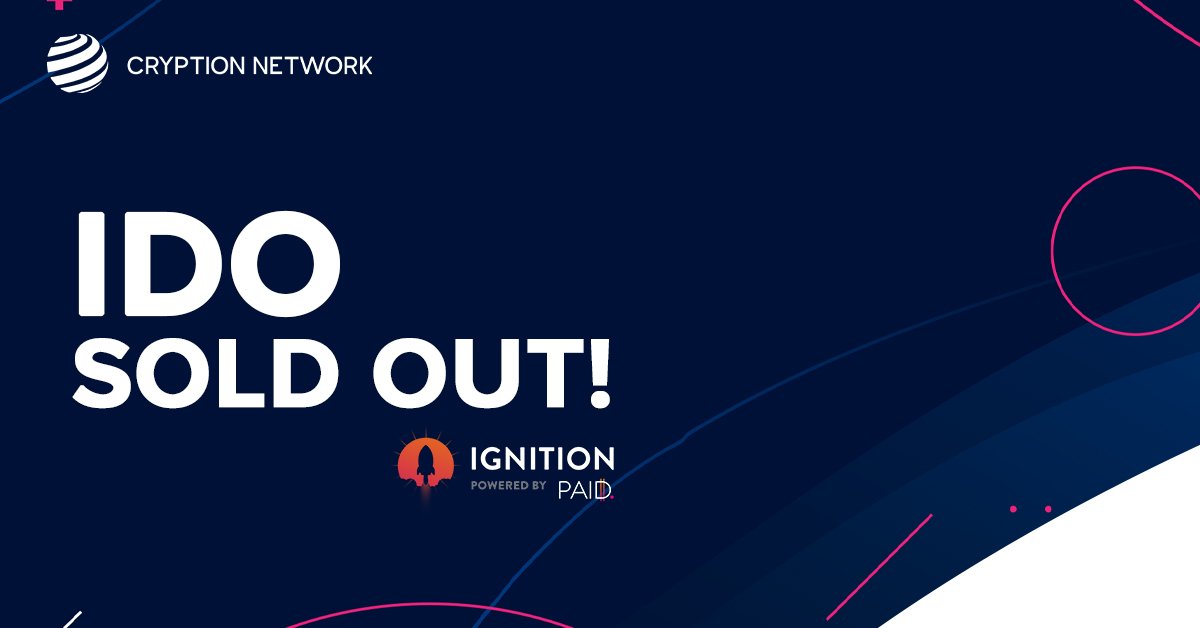 brave_nation1's tweet photo. @cryptionnetwork #IDO SOLD OUT on Ignition Galaxy &amp; Moon Pool powered by @paid_network's Ignition! excited to see this amazing response from loyal #Cryptions.#Uniswap Liquidity Pool Unlocking at ~ 1.30 PM UTC 
Stay tuned for @Uniswap listing details! 
#CTBot Adrop RAM 0.2 TRX 35 https://t.co/fBDgI0iRab