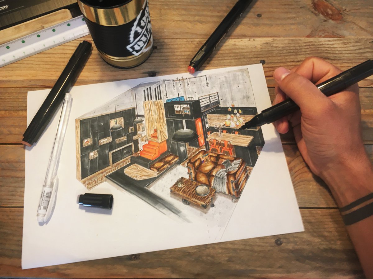 GregDesign33's tweet image. Aménagement d’un Studio avec Mezzanine 53m² - Phase APD

Perspective à la main

#dessinalamain
#deco #decorationinterieur #architecture #agencement #architectureinterieure #decoration #interiordesign #interior #interiorarchitecture #industrielle