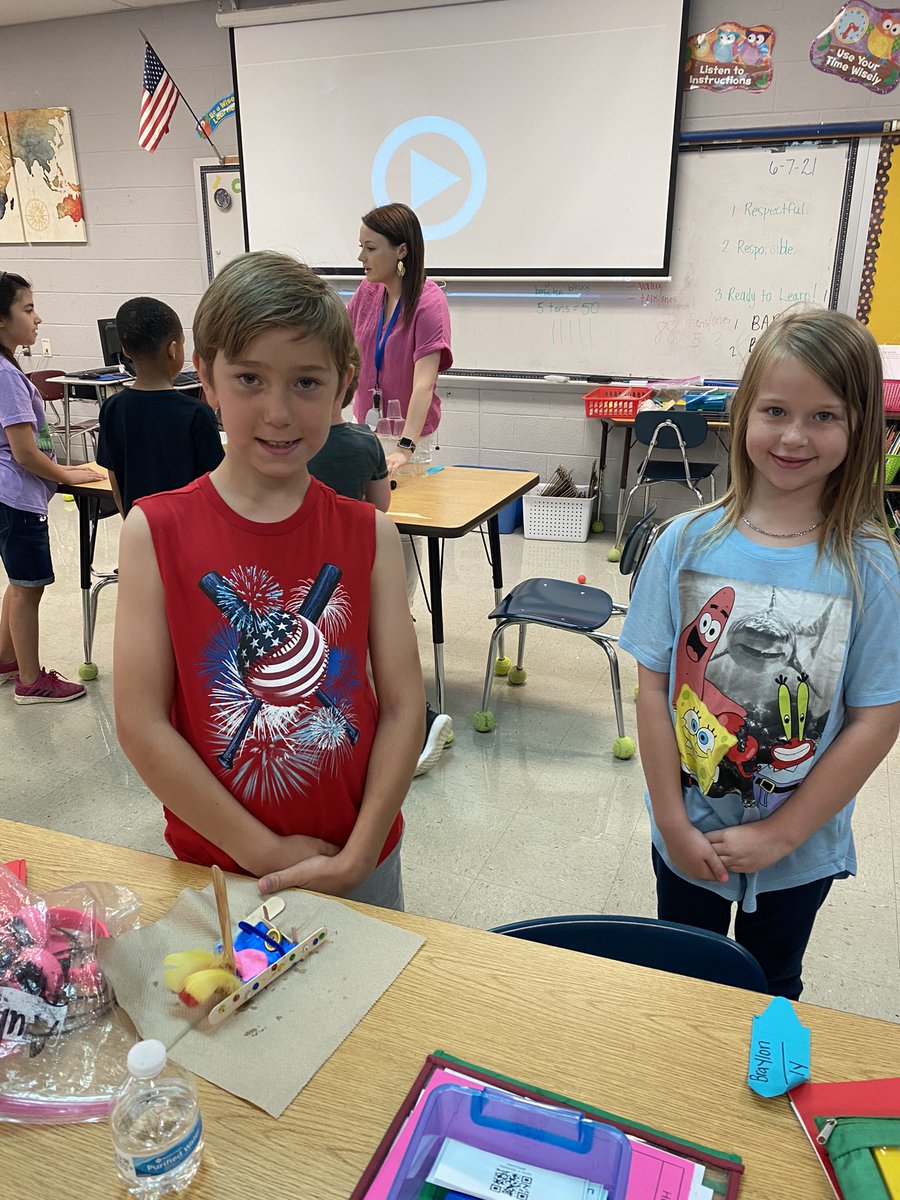 Summer camp students are engineering catapults and boats in Ms. Harbin’s class.  #HavingFunWhileLearning <a href="/BCEmsharbin/">Ms. Harbin- 2nd Grade</a>
