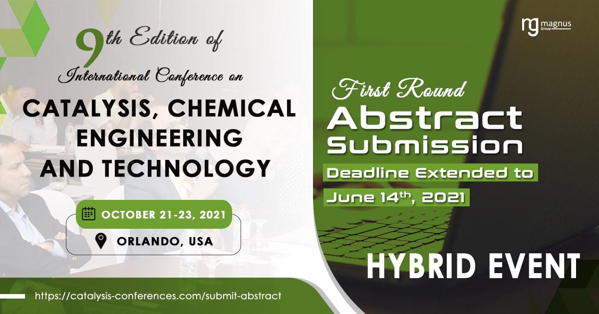 CatalysisEvent's tweet photo. Join #Catalysis 2021 and get exposed to better ways of doing things from a new point of view and sharpen your skills with a fruitful output.
Join us now!!
For more details, please visit: https://t.co/IjQuo1HvbU
@CatalysisEvent
#Catalysis #CatalysisEvent #CatalysisConference https://t.co/04rAfPJfVq