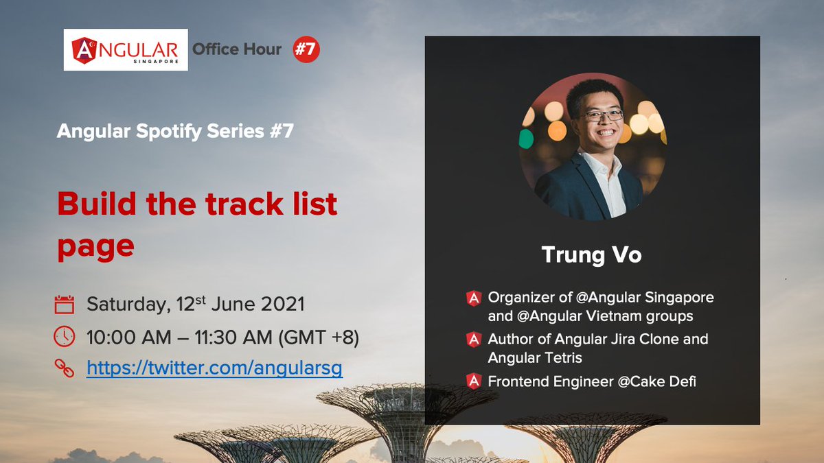 angularsg's tweet image. What's up, @angular people? I am back with the next live stream for #angularspotify this Saturday to finish building the artist detail page and start the tracklist page.
โฐ Saturday June 12th at ๐ 10AM (GMT + 8)
๐ Join us! youtu.be/Oj4yomnxfj4