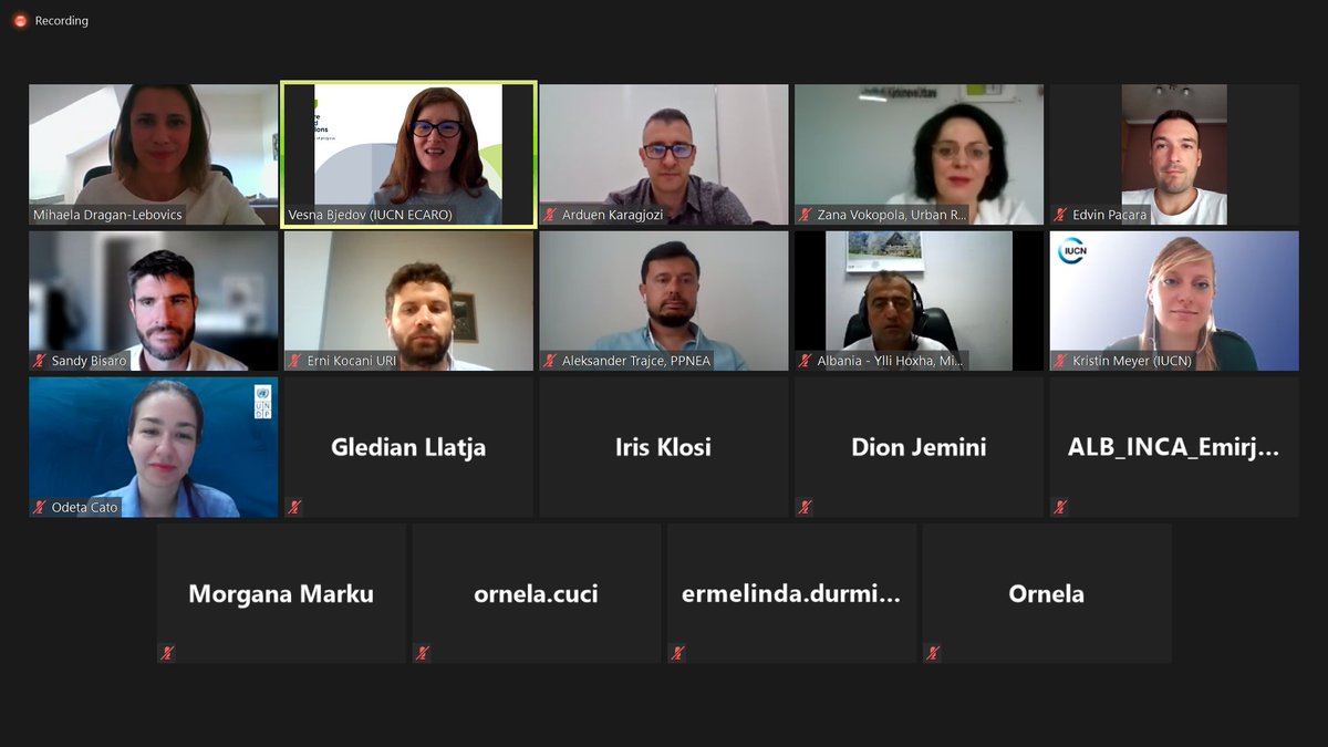IUCN_ECARO's tweet photo. We organised today our first #naturebasedsolutions  (NbS) Coordination Group meeting with our #ADAPT partners in Albania to discus the Scoping Study and Comparative Policy Analysis on #disasterriskreduction and #climatechangeadaptation. 
Thanks to all for a great contribution. 🤝 https://t.co/qgjFgFz1ah