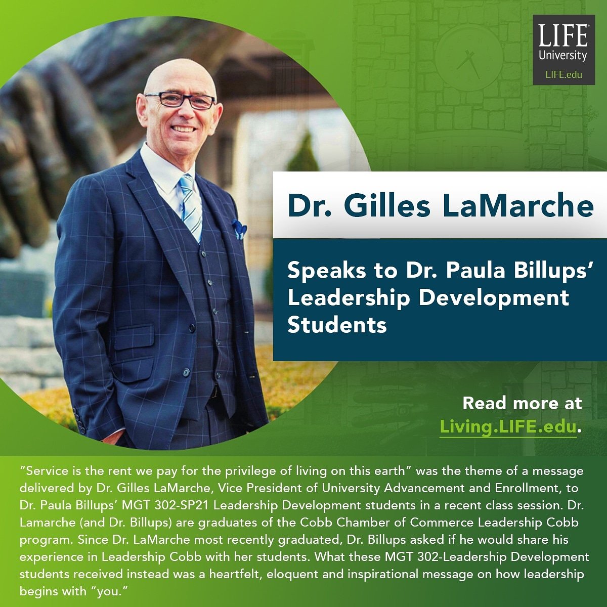 LifeUniversity's tweet image. Read more at Living.LIFE.edu. 💚🦅