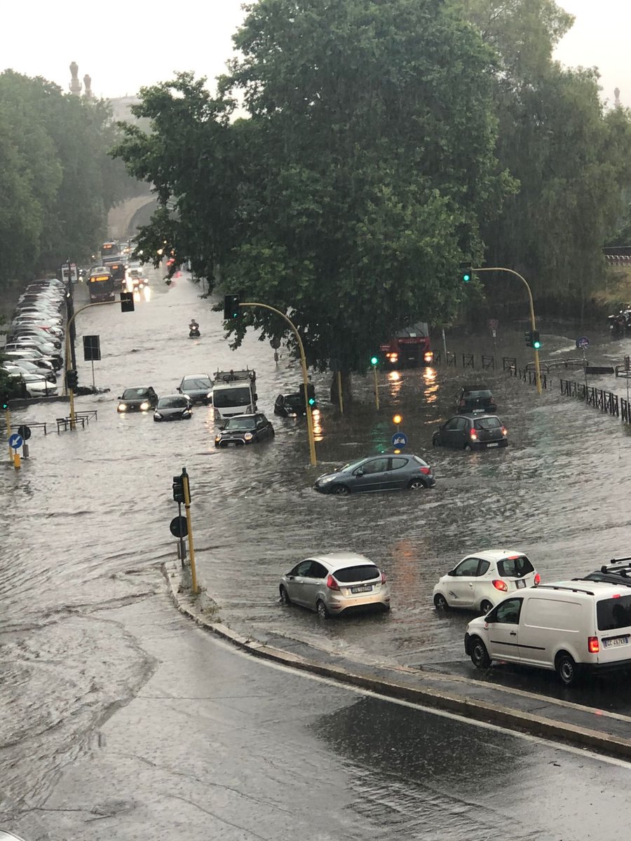 GabbianoLa's tweet photo. Ponte Milvio, poco fa. Tutto pronto per la nuova regata della Capitale! Forza #lunarossa! 
#lrdg #Roma #diluvio https://t.co/3sAqDRmKmW