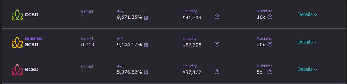 Apo_pd2's tweet image. 祝！ついにペッグ！
#cCBD 20ドル
昨日から待って速かった。
そして $cCBD の価値が知れ渡ってくる＝ $sCBD の価値があがる
ということで頂いた $bCBD は #sCBD にしました
単体でもAPRまだまだ高い！
money-pocket.dollaremon.fi/farms