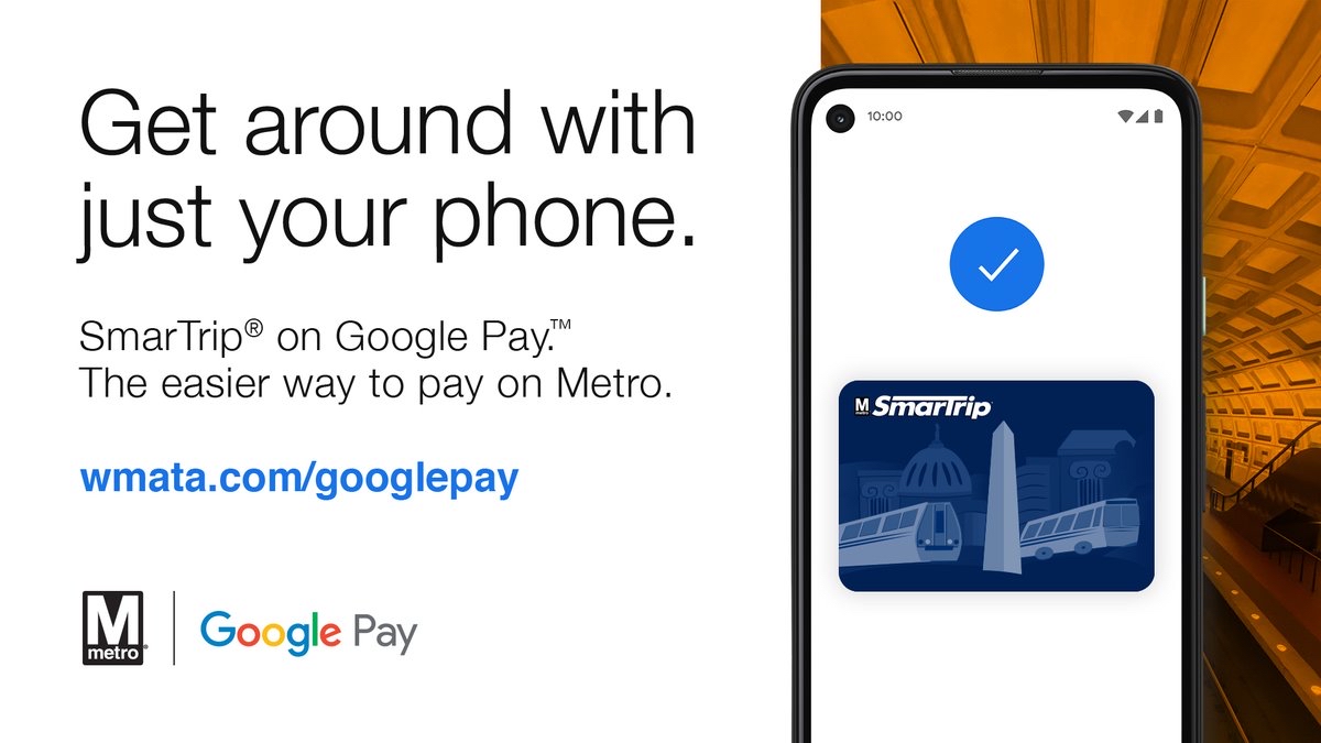 RT @wmata: Announcing the launch of #SmarTrip on @GooglePay, providing ...