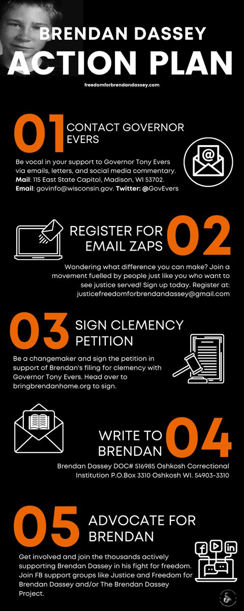 Want to make a difference in the fight to free #BrendanDassey but not sure where to start? Or you've been fighting but want to expand on your efforts? 

Check out my "Action Plan" below 👇 for a pathway to advocacy.

#FreeBrendanDassey #BringBrendanHome2021