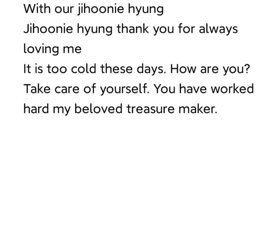 jjanghuluhao's tweet photo. mashiho might not say i love you back but he always shows that he is being thankful to jihoon for the love he is receiving 🥺🥺 and the meaning of happiness for mashiho is a life lead by gratitude so he saying `thank you' to someone is his own kind of love language 🥺💜 https://t.co/PrsVsg7m5T