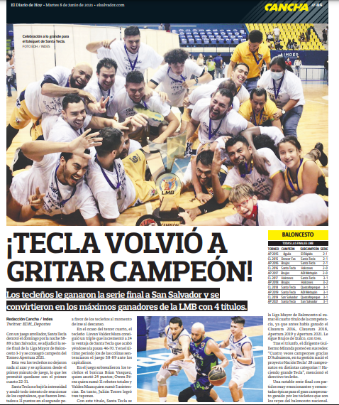 El <a href="/SantaTeclaBC/">Santa Tecla BC</a> es el más ganador de la <a href="/LMB_ELSALVADOR/">LMB EL SALVADOR</a> 🏆🏆🏆🏆

Link en web: elsalvador.com/deportes/otros…
