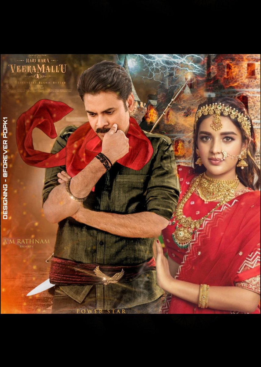 FOREVERPSPK1's tweet photo. ⚡-- HHVM-- EDITING ⚡
POSTER FROM MY SIDE 
@PawanKalyan
@AgerwalNidhhi 
@DirKrish !!@mmkeeravaani 
Designing - @FOREVERPSPK1 -
#HariHaraVeeraMallu
#PSPK28 https://t.co/7a7zkfWcA2