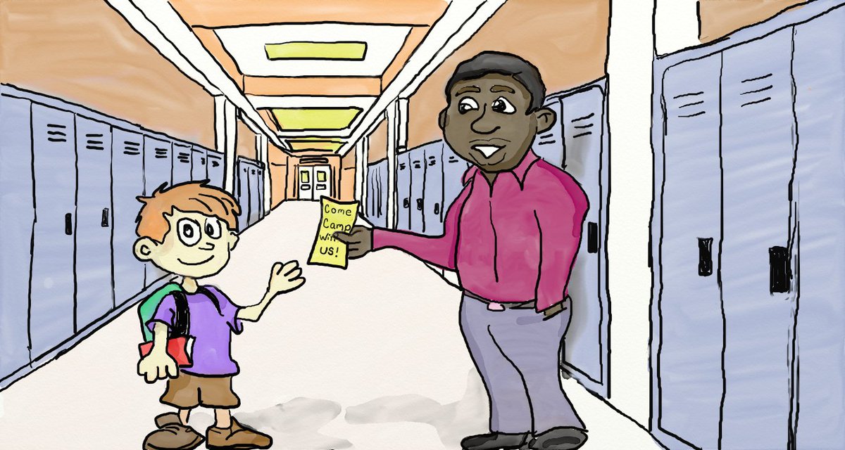 Here is the very first sneak peek at a scene from our upcoming children's book, Greetings From Camp Wefowasa! <a href="/MasterSasser/">Mark Sasser</a> has done it again with his brilliant illustrations!