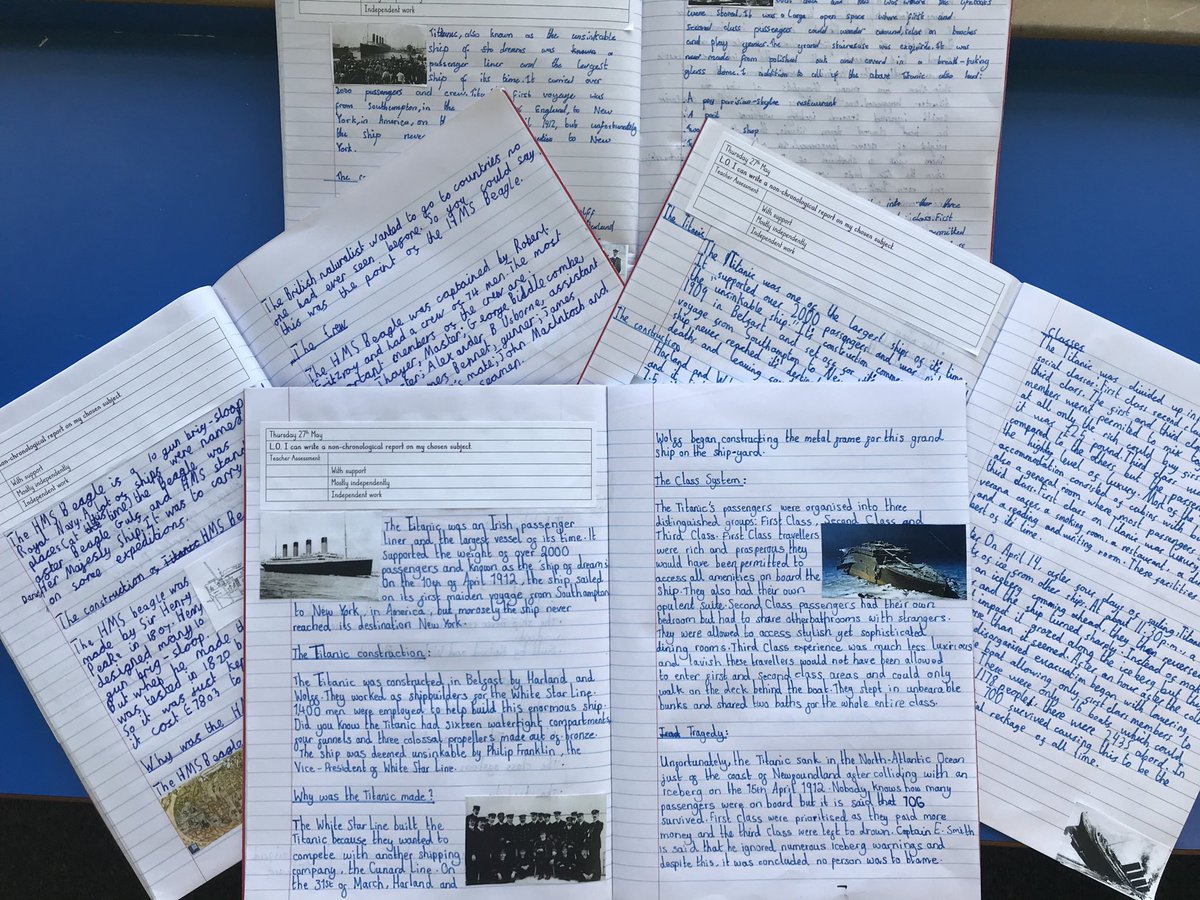 WhetstoneYear6's tweet photo. Year 6 have published some super non-chronological reports today. We’ve been busy learning all about famous ships such as the Titanic, Empire Windrush, HMS Beagle and the Wilhelm Gustloff... ⚓️ https://t.co/Kr3OGvynFu