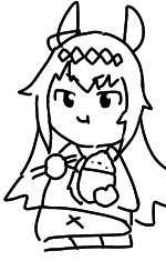今日10秒くらいで描いたオグリ 