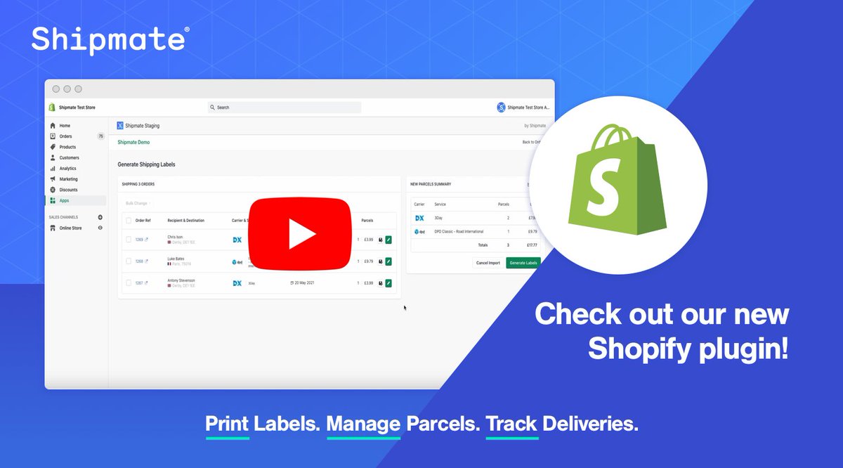#Shopify - Our new plugin for online retailers, allows you to quickly manage #parcels and print #shipping labels from Shopify, speeding up the order despatch process, saving you time and money...

shipmate.co.uk/blog/new-shopi… 👀 

#ShopifyStore #ShopifySeller #ecommerce #business