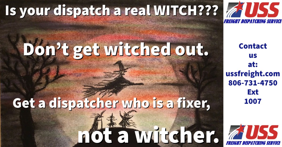 USS_Freight's tweet photo. No witching, just fixing. We don't need magic to keep you loaded and rolling. That's #DispatchDoneRight. Contact us to see the difference between a normal dispatch company and a #DispatchDoneRight. #USSFreight #TogetherWeCanMakeADifference. https://t.co/WlOXJxooZo