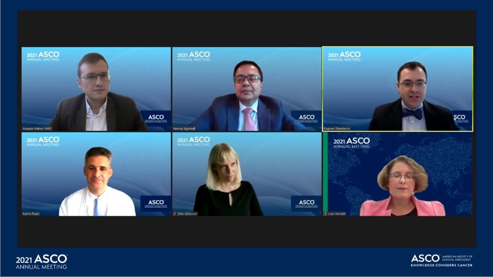 #PCFfunded Young Investigators Drs. <a href="/quimmateo/">Joaquin Mateo</a> and <a href="/DocEShenderov/">Eugene Shenderov, MD DPhil FACP</a> Chair &amp; lead panel discussion on #ASCO21 Oral Abstract Session for Genitourinary Cancer w/ #ProstateCancer expert clinical trialists Drs. <a href="/Silke_Gillessen/">silke gillessen</a> <a href="/neerajaiims/">Neeraj Agarwal, MD, FASCO</a>, Karim Fizazi &amp; Lisa Horvath. <a href="/PCFnews/">Prostate Cancer Foundation</a>