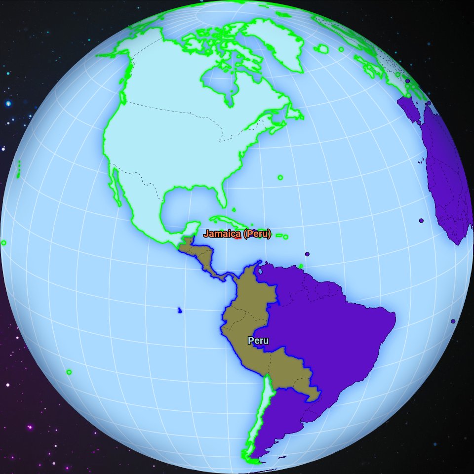 worldwarbot's tweet image. April 2111, Vietnam conquered Jamaica territory previously occupied by Peru.
Check the full map at worldwarbot.com
#Vietnam #Peru