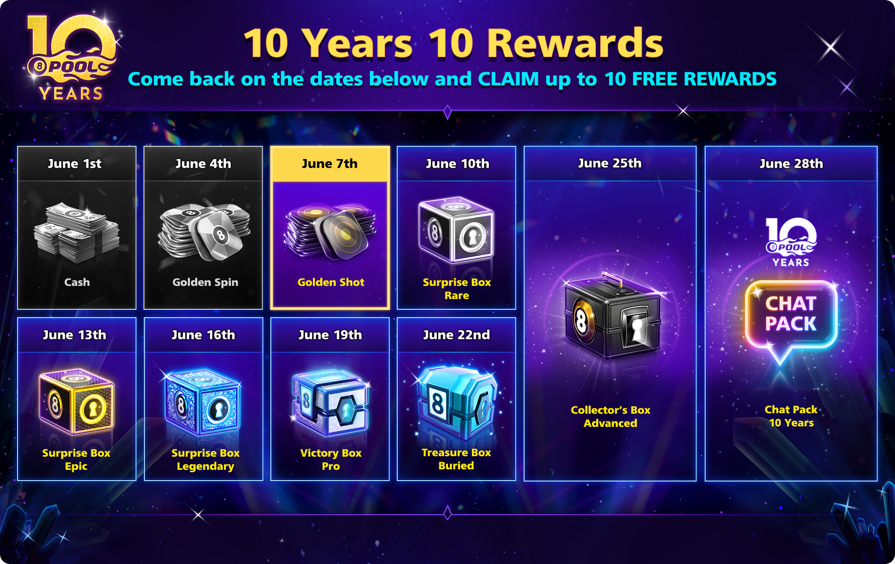 8 Ball Pool on X: ๐It's Sunday, #RewardTime is here! ๐ ๐ Click to collect your ๐ >> / X