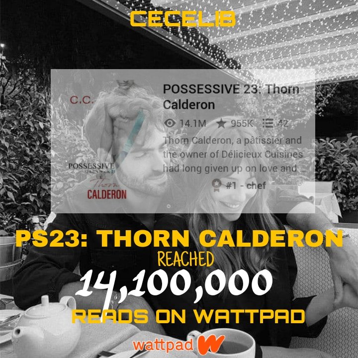 teamcecelib's tweet photo. POSSESSIVE 23: Thorn Calderon by CeCeLib reached 14.1M reads on Wattpad👏

#CeceLibStories #PossessiveSeries @CeCeLib_CC @wattpad https://t.co/d22LvMIHjB