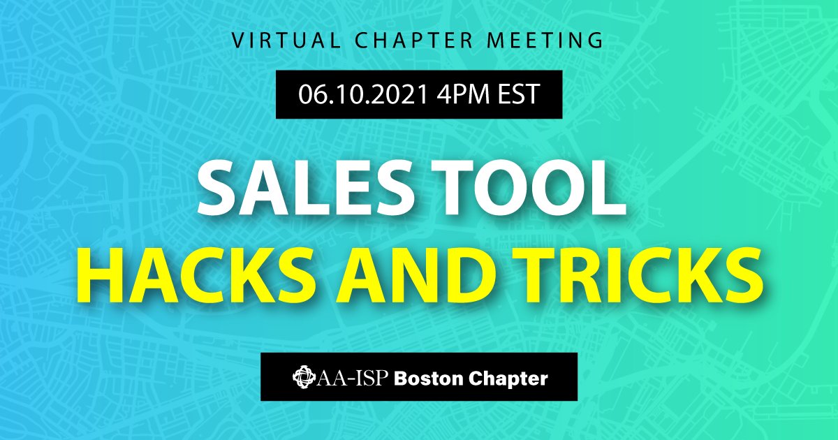 Interested in learning the tips and tricks top #sales leaders use to optimize their tech stacks?

On Thursday, June 10 at 4 pm EST Greg Armor joins the @AA_ISP #Boston chapter for a #webinar to discuss the sales tech they use to level up their teams!

lnkd.in/ef6CnE6