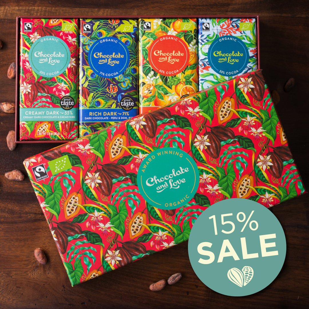#FathersDay is coming up &amp; we’re running a 15% sale on our Chocolate and Love Creamy Dark Gift Box. A selection of award-winning #chocolates that dads are sure to enjoy &amp; maybe share with you. Use code: FathersDay2021 at checkout. Sale ends 30 June. #Fairtrade #OrganicChocolate