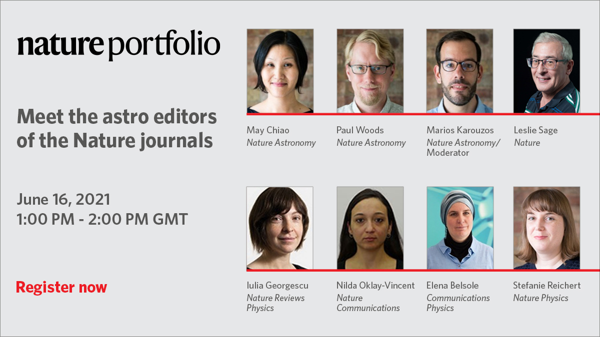CosmicMarios's tweet photo. Did you have questions about the editorial/peer-review/publication process at Nature journals? Join us on the 16th of June to get answers!

Register here for the virtual event: https://t.co/F1jyqH17nr https://t.co/eau62M2ndV