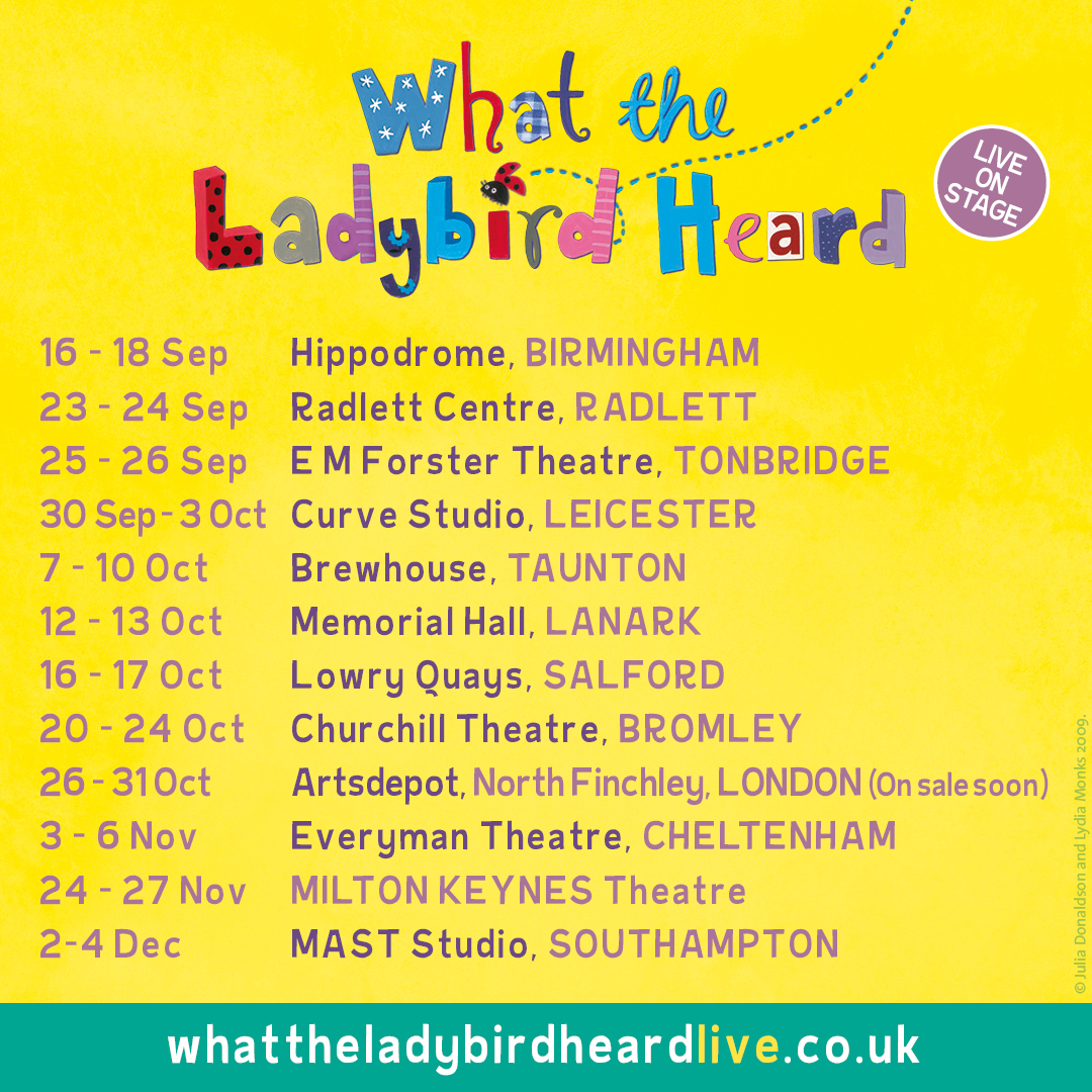 BIG NEWS from our little Ladybird! What the Ladybird Heard is flying across the country later this year! 

Join her and our new cast of farmyard friends on tour: whattheladybirdheardlive.co.uk 🐞😄