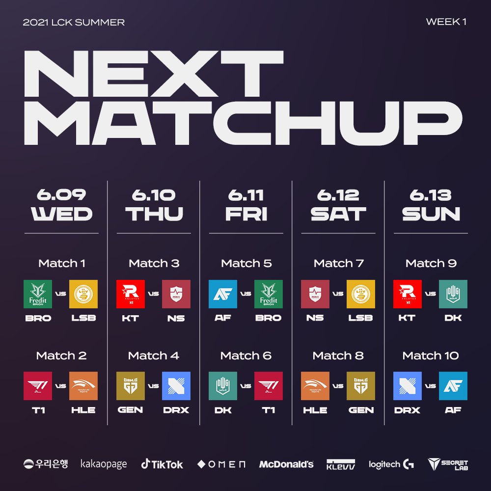 LCK Global on Twitter "The first match of summer begins in 18 hours! 😳