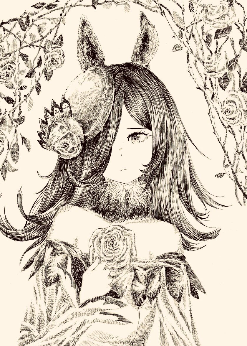 ライスシャワー描いた ウマ娘 イラスト アナログ ペン画 がいざ んの漫画