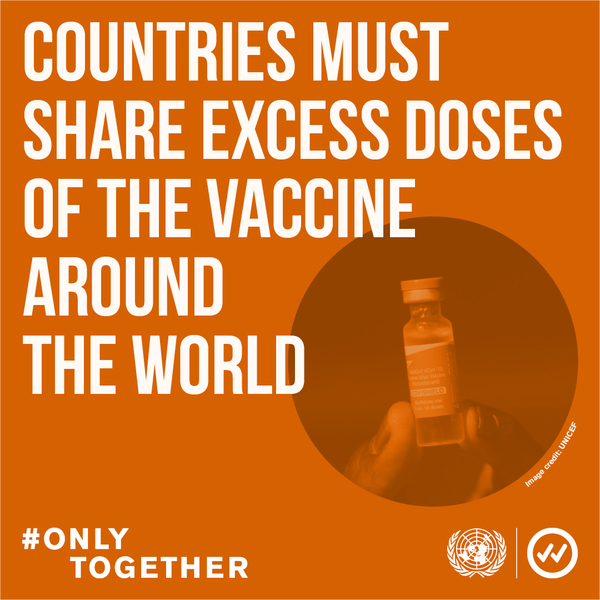 UNGeneva's tweet photo. We've all missed doing the things we love. And together, we have the power to end the pandemic faster. 

We must share the vaccine fairly around the world. 

#OnlyTogether https://t.co/sGbzTRAcio