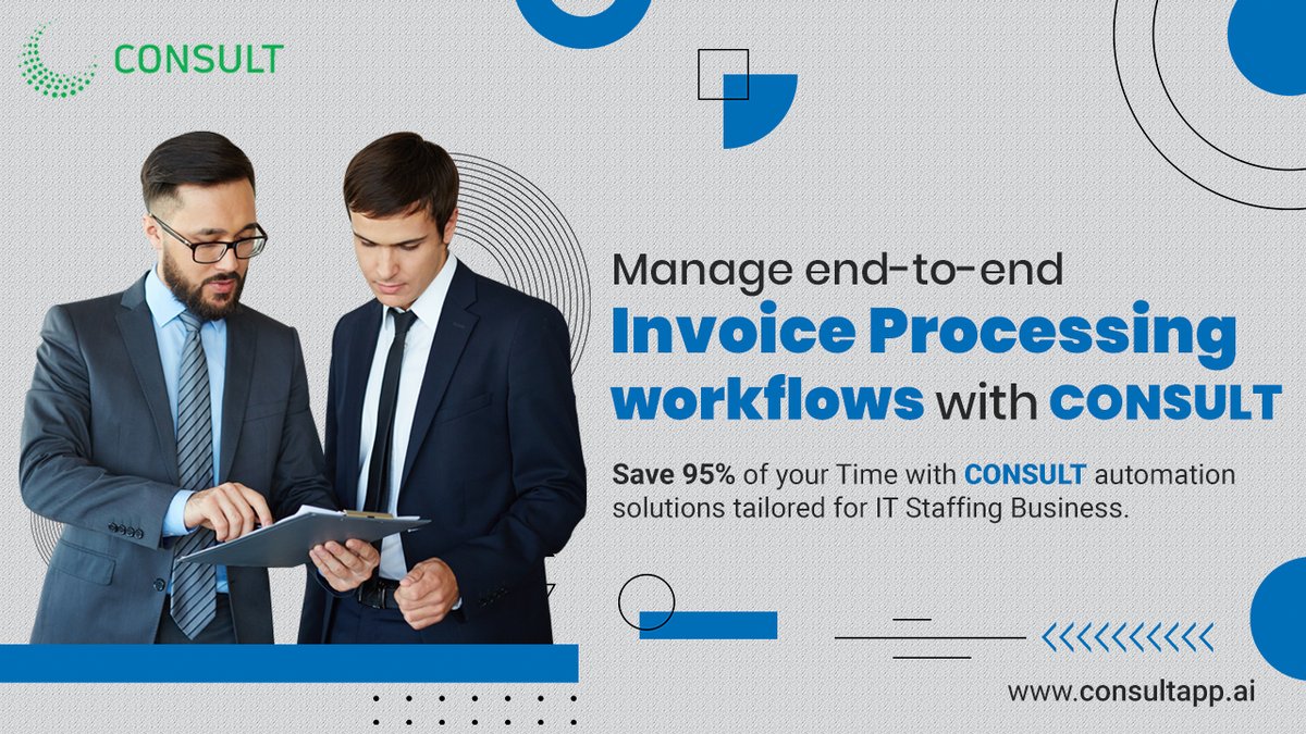 Manage end-to-end Invoice Processing workflows with CONSULT. 
Sign-Up for free:  consultapp.ai/pricing

#invoiceautomation #automationsolutions #invoicingsoftware #invoicingapp #atkku #consult #payrollsoftware #quickbooksonline #itstaffing #accountsreceivables #accountspayables