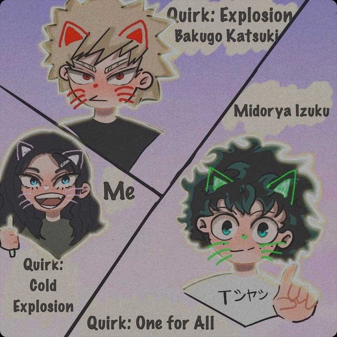 mirisint's tweet image. Me and Bakugo and Midoriya 
#mhafanart #bokunoheroacademia #BokuNoHeroAcademia #deku #mhaoc