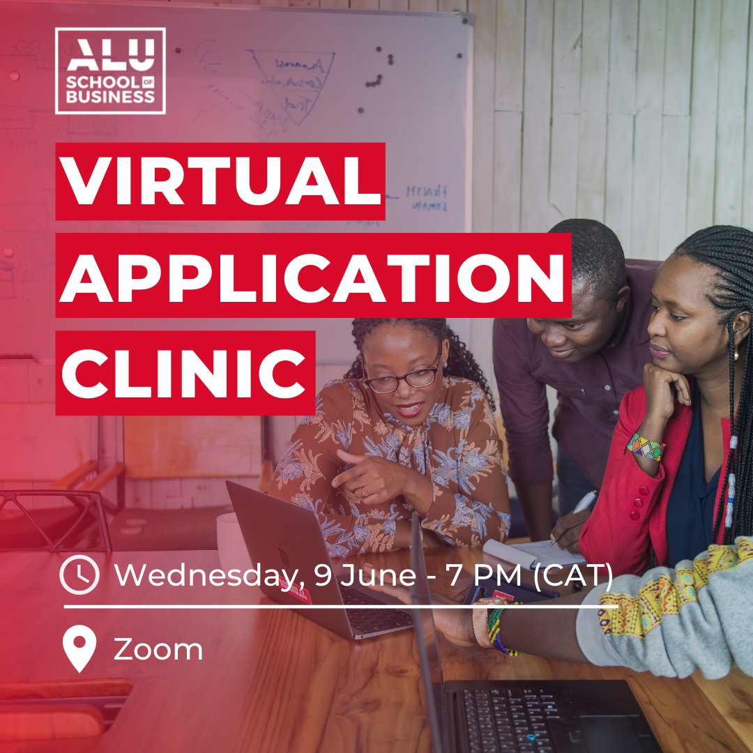 alubusiness's tweet photo. #HappeningTomorrow! Join us tomorrow at 7 PM for the Virtual Application Clinic to get inside tips on how to submit an outstanding #MBA application! Register now at: https://t.co/10khPkQwJS #LearnLead #AfricasMBA https://t.co/FuYkVo86B8
