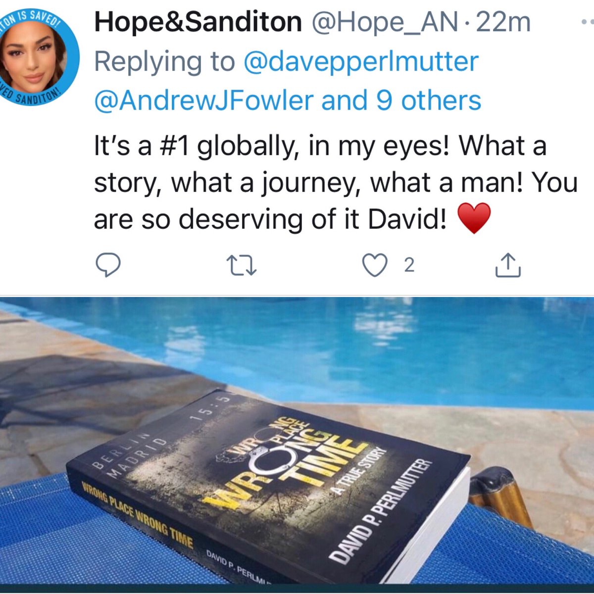 davepperlmutter's tweet photo. Also unlike the #BookToMovie #TrueStory #WrongPlaceWrongTime currently #4 in the U.K & #1 in #Australia with a HUGE announcement to be made soon & filming overseas in the autumn. With producers @goldenmileprods @N0_Reservations and @BAFTA winning producer #MarkFoligno #IARTG π¬βοΈ https://t.co/kbeFVTIfL2