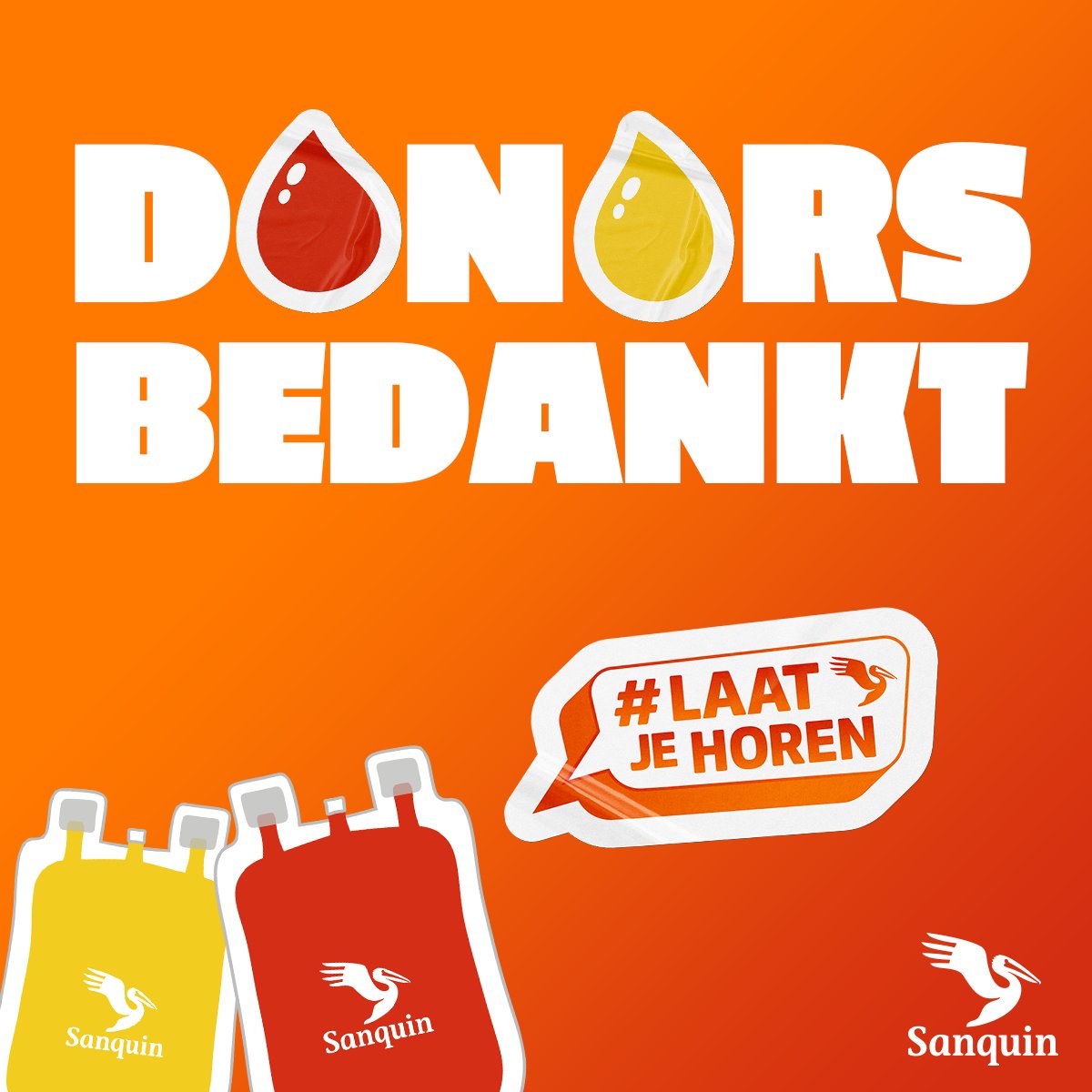 Ben of kun jij geen bloed- of plasmadonor zijn, maar vind je het toch belangrijk dat je je laat horen? Of wil je donors graag juist bedanken. Deel onderstaande visual met jouw profiel en help ons anderen te inspireren! #laatjehoren #sanquin #ikbendonor
