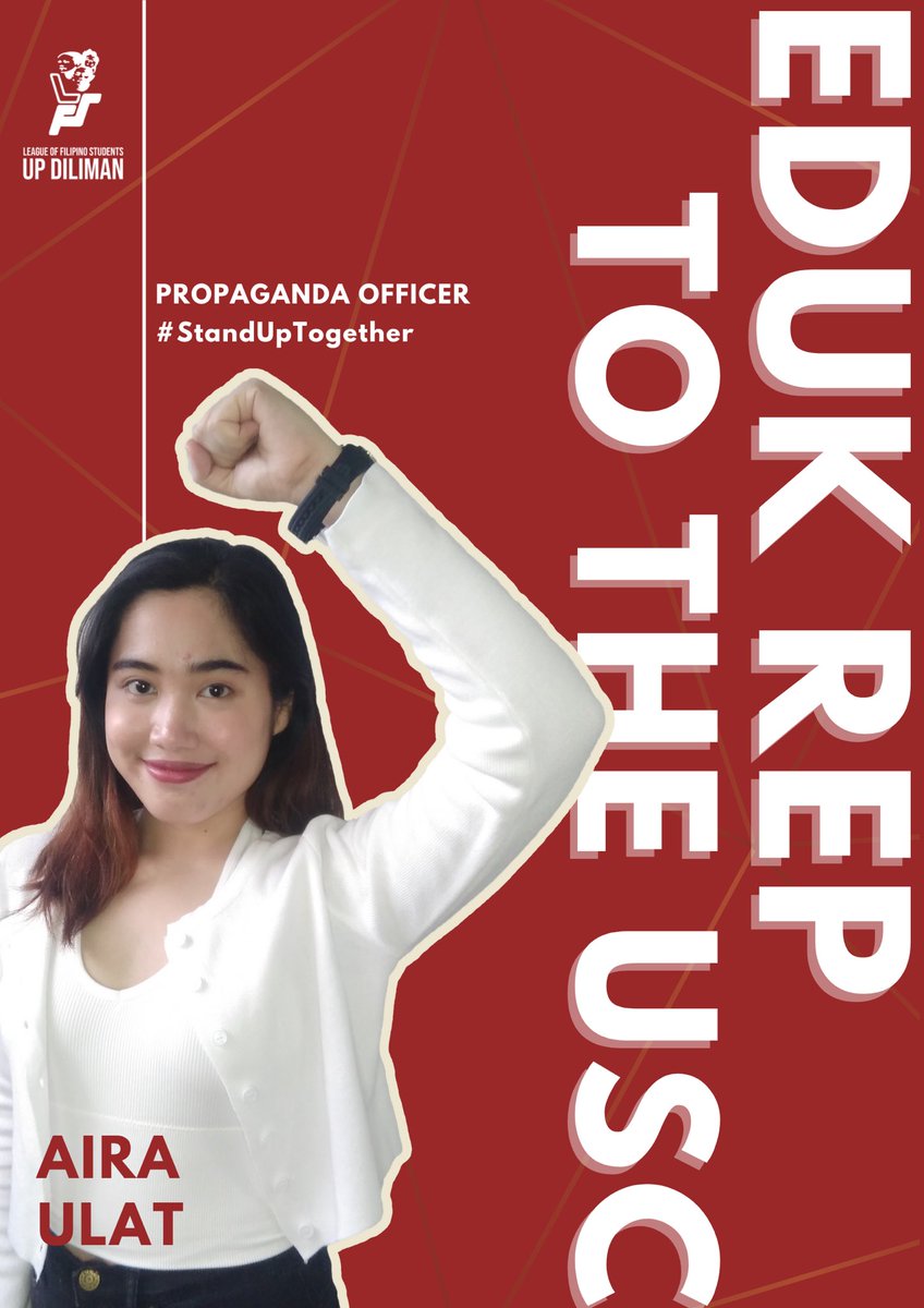 lfsupdiliman's tweet photo. Sean Latorre for USC Councillor: https://t.co/20zH1rxN2C

Lian Lao for USC Councillor: https://t.co/q2J9GIHM0P

Aira Ulat for Eduk Rep to the USC: https://t.co/EB6mUFX1oE https://t.co/H97407JG4k