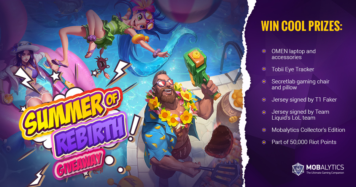 Mobalytics's tweet image. SUMMER OF REBIRTH GIVEAWAY 🥳☀️

The Mobalytics Summer of Rebirth is an epic 3-month event celebrating the biggest update we've ever made.

To celebrate, we are giving away a ton of OP prizes from us and our partners. 

Enter Here 👇
moba.lol/2TaD9a8