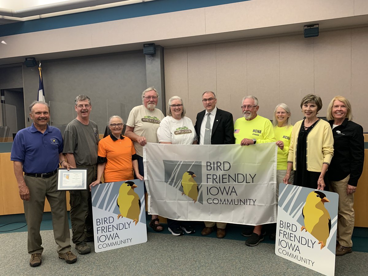 Three of the BFI committee members were honored to meet with the Cedar Falls city council last night to present them with their formal recognition as a Bird Friendly Iowa community.