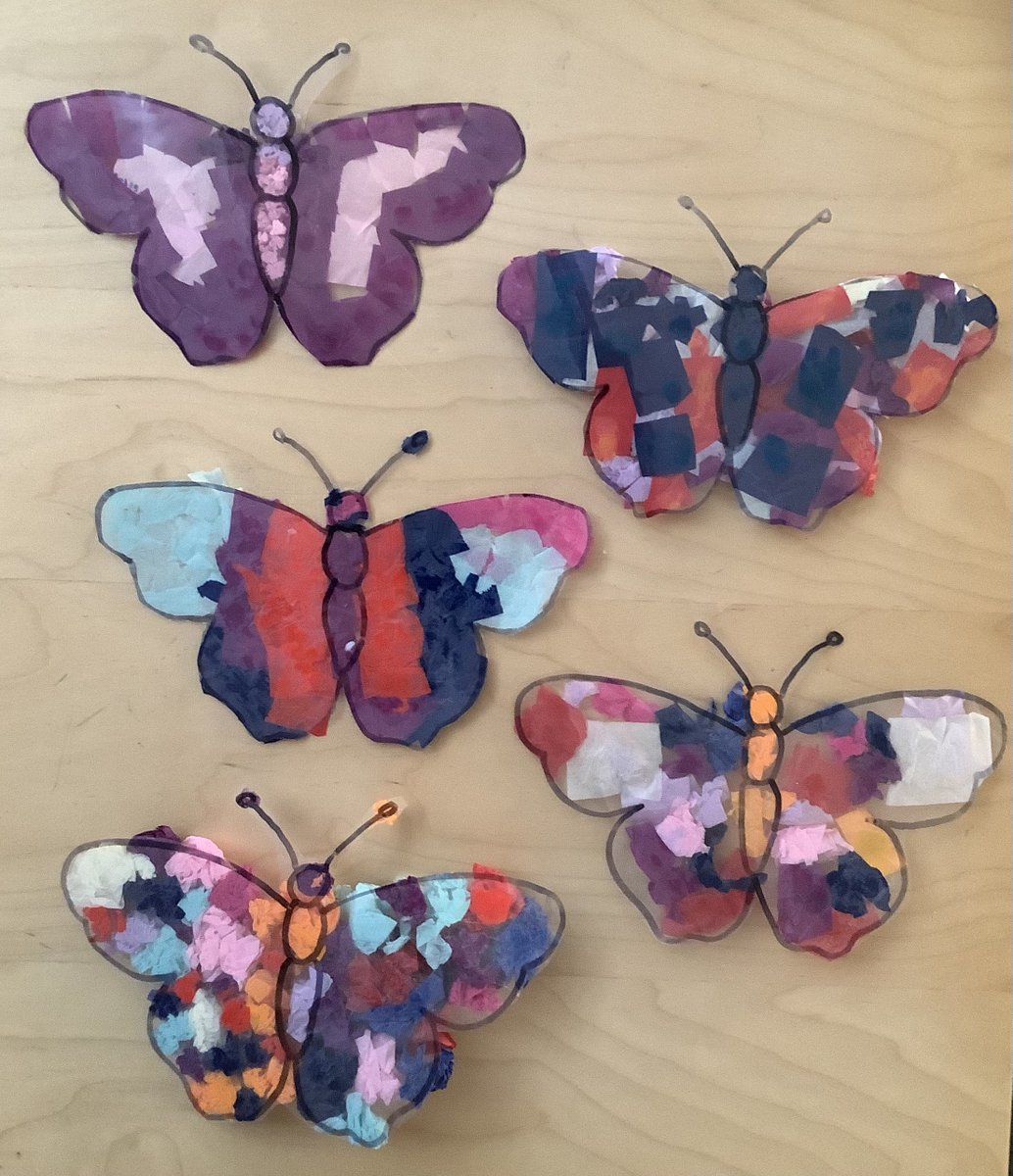 #ReceptionClass created beautiful butterfly sun catchers. #EYFS