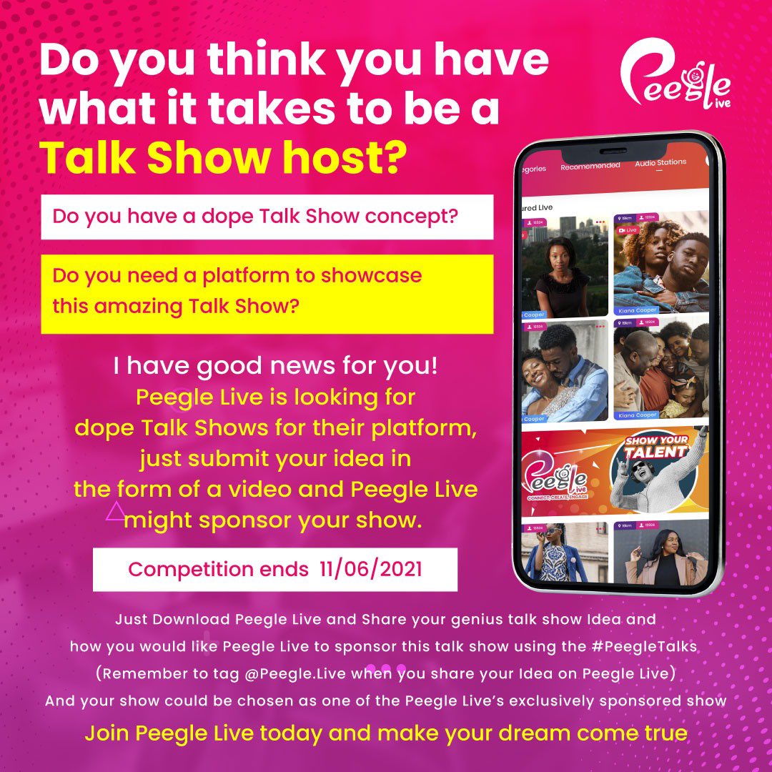 PeegleLive's tweet photo. 🚨 COMPETITION 🚨
Peegle Live’s #PeegleTalks competition ends on Friday 11/06/2021 so don’t forget to post your video using the hashtag #PeegleTalks and tag @Peegle.Live on the Peegle Live app❗️ https://t.co/vYelrhIhZJ