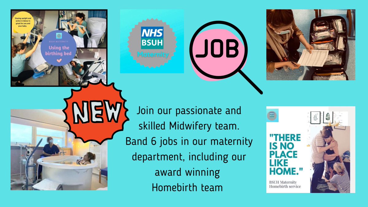 ⚡️BAND 6 MIDWIVES. Come and join us by the sea in Brighton or in the beautiful countryside of Sussex! We also have community vacancies in our award-winning homebirth service - Brighton and Haywards Heath based.
➡️ bit.ly/3cq1ik3