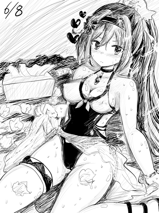 プリコネ 水着ミフユ かきました 