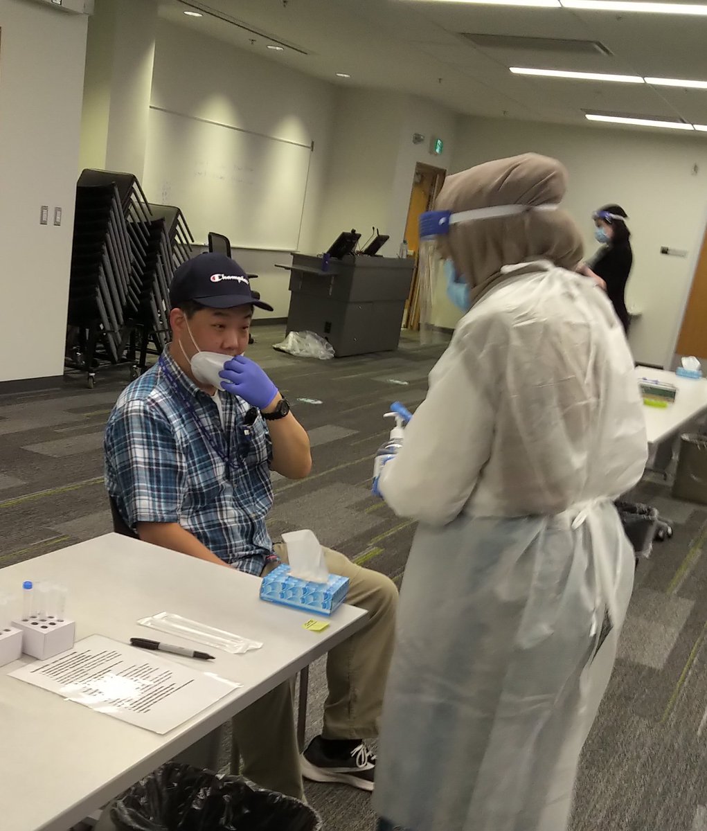 pmarignani's tweet photo. #MarignaniLab Postdocs doing their self-administered #COVID19 tests. Thanks lab for ensuring everyone's safety!

#ScienceSaves #asymptomatictesting 
@DalhousieU 
@rholloway84 @ojikj2006 https://t.co/KYYscF5eNG