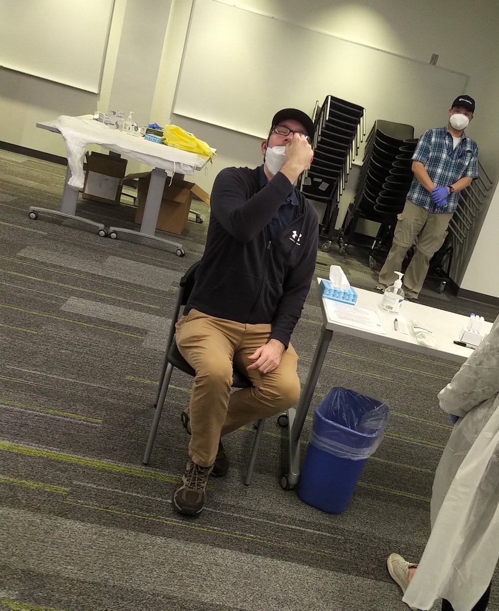 pmarignani's tweet photo. #MarignaniLab Postdocs doing their self-administered #COVID19 tests. Thanks lab for ensuring everyone's safety!

#ScienceSaves #asymptomatictesting 
@DalhousieU 
@rholloway84 @ojikj2006 https://t.co/KYYscF5eNG