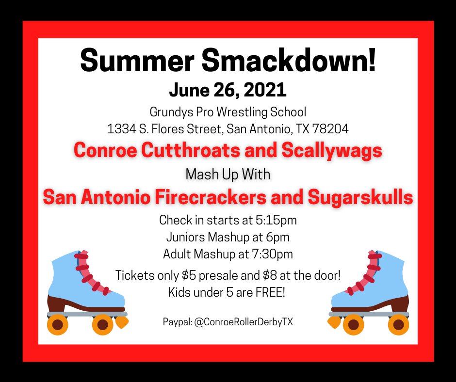 Get ready for an awesome mashup in #SanAntonio later this month! Tickets are only $5 presale and $8 at the door! #funweekend #derby #rollerderby #derbymashup