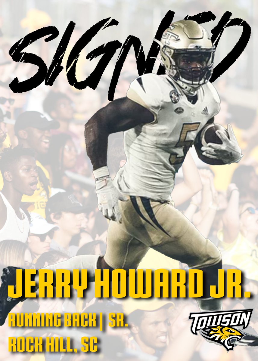 Towson_FB's tweet photo. SIGNED 🖊️

Welcome Jerry Howard Jr. (@iamjerryhoward) to the Towson football family!

#UnitedWeRoar | #nexTUp2021 https://t.co/qqPzvkl8tu