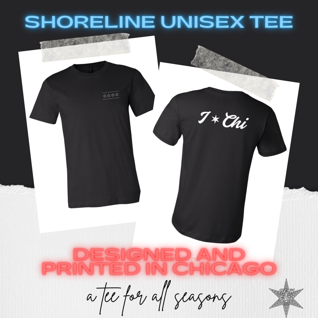 Summertime in #Chicago is the best. Show your love for your city + stay cool in the I * Chi Shoreline Unisex Tee. And #FathersDay2021 is in 12 days, so if you haven't picked up anything for dad yet, we think this soft tee could become his new favorite. fifthstarllc.com/products/i-chi…
