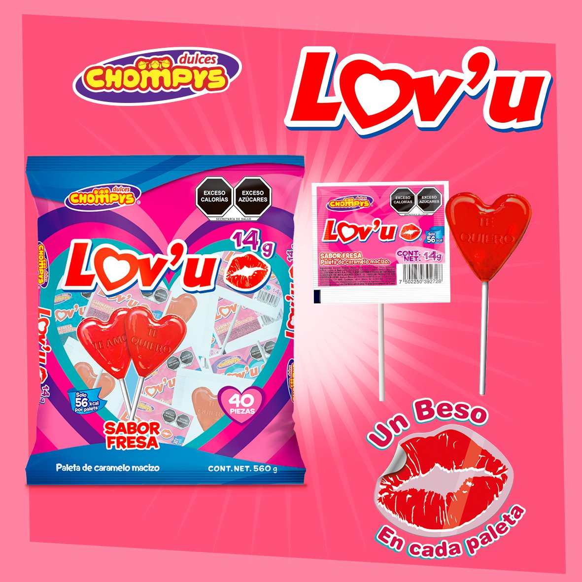 CONFITEXPO2026's tweet photo. Participa en Confitexpo 2021:
DULCES CHOMPYS
Stand: 324
Lov’u Fresa. Deliciosa paleta de corazón, con hermosas frases en cada paleta, con calcomanía de beso gratis en cada paleta.
#confitexpo2021 #exposicióndeconfitería #PaletaDeCorazón #DulcesChompys
@dulceschompys https://t.co/oCRKdIeEVF