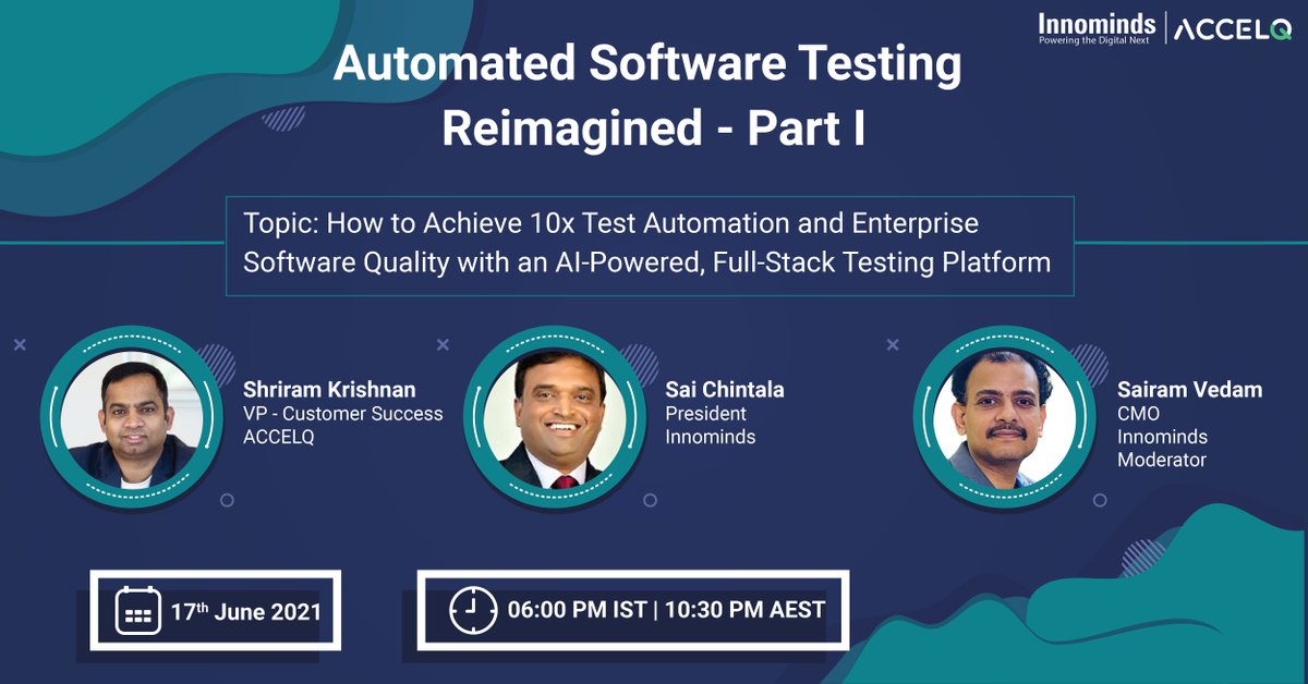 We are thrilled to be back with our Innominds Fireside Chat series! The 4th edition of the Fireside Chat aims to uncover deeper insights into AI-driven full-stack #test #automation. Register here: bit.ly/3wgCt1y

#AIDrivenQE #TestAutomation #TestAutomationTools