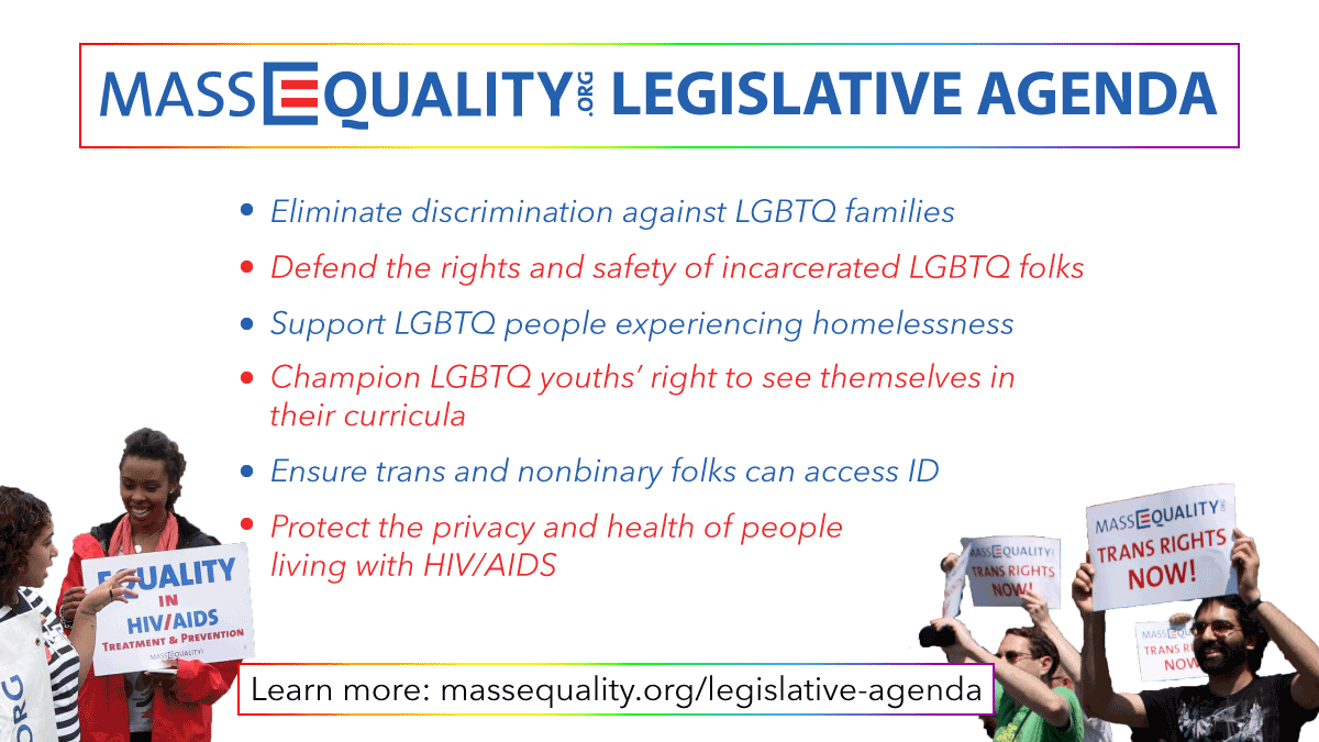 massequality's tweet photo. This #Pride, we're proud to release our ambitious, far-reaching priority legislative agenda. Join us in advocating for bills that range from protecting incarcerated #LGBTQ individuals to supporting LGBTQ youth to defending LGBTQ families: https://t.co/QQ0zErgbKv #MApoli https://t.co/FG03TpLq1G